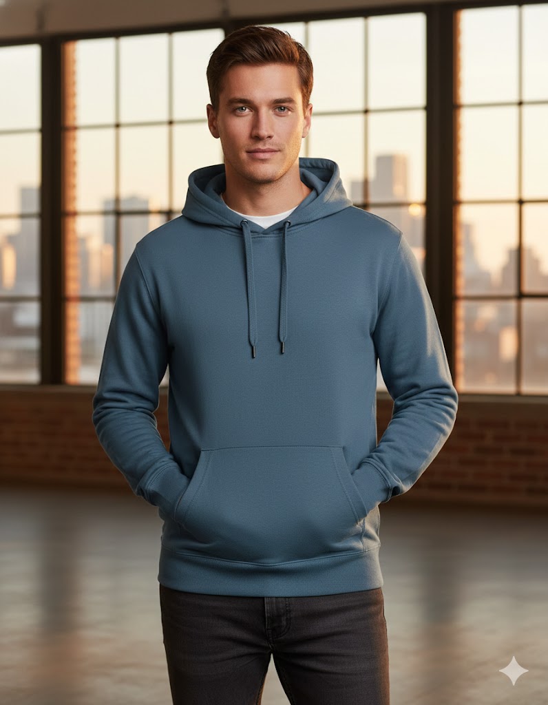 Basic Hoodie blau